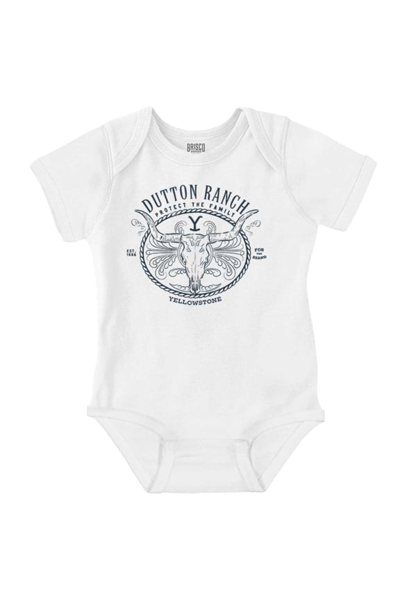 Dutton Ranch Y Bull Romper Boys or Girls Infant Baby Brisco Brands 24M