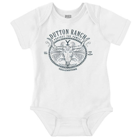 Yellowstone Dutton Ranch Y Bull Romper Boys or Girls Infant Baby Brisco Brands NB