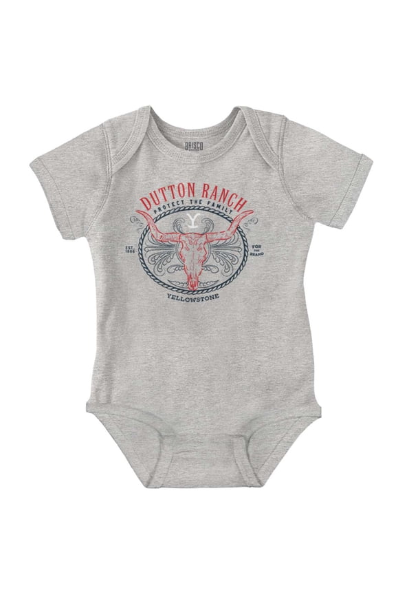 Dutton Ranch Y Bull Romper Boys or Girls Infant Baby Brisco Brands NB