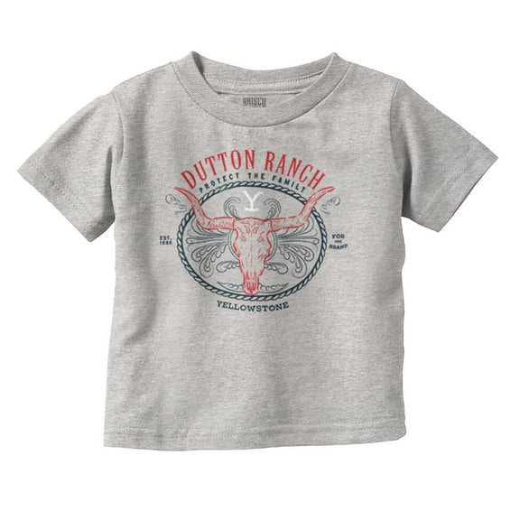 Yellowstone Dutton Ranch Y Bull Toddler Boy Girl T Shirt Infant Toddler Brisco Brands 6M