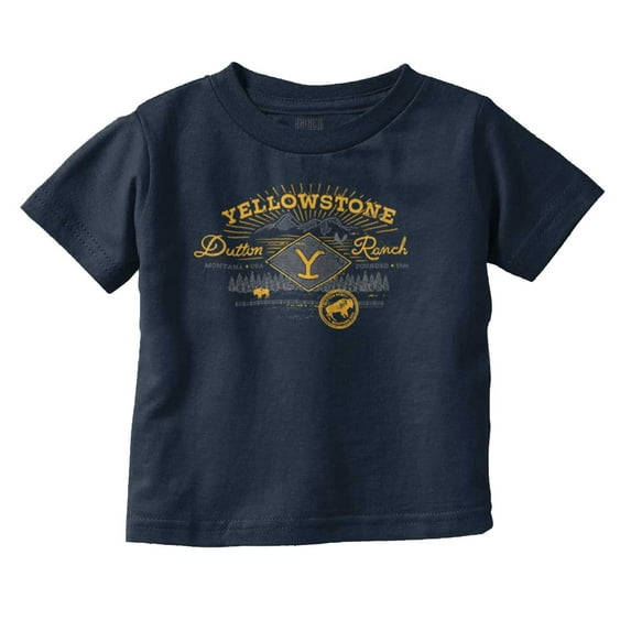 Yellowstone Dutton Ranch Y Mountains Toddler Boy Girl T Shirt Infant Toddler Brisco Brands 12M