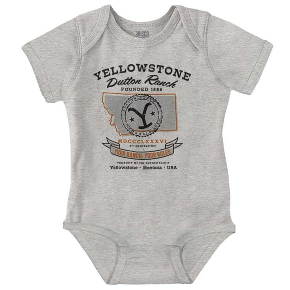 Yellowstone Dutton Ranch Y Stamp Romper Boys or Girls Infant Baby Brisco Brands NB