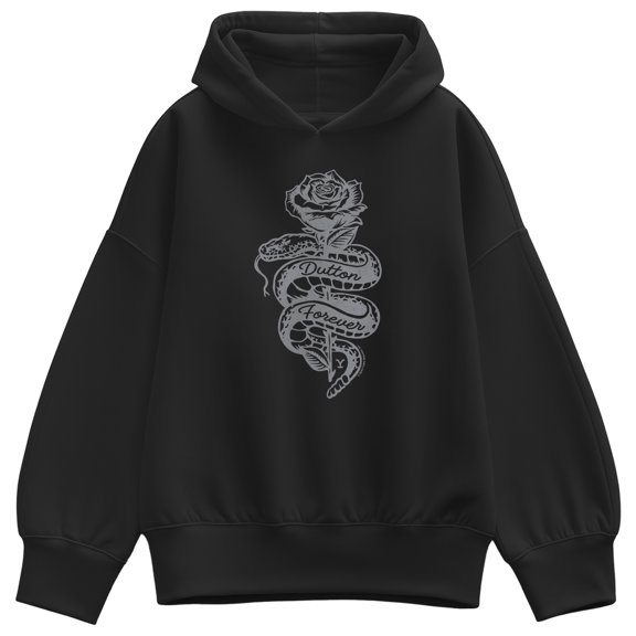 Yellowstone - Dutton Snake Rose - Women's Oversized Fleece Hoodie Sweatshirt