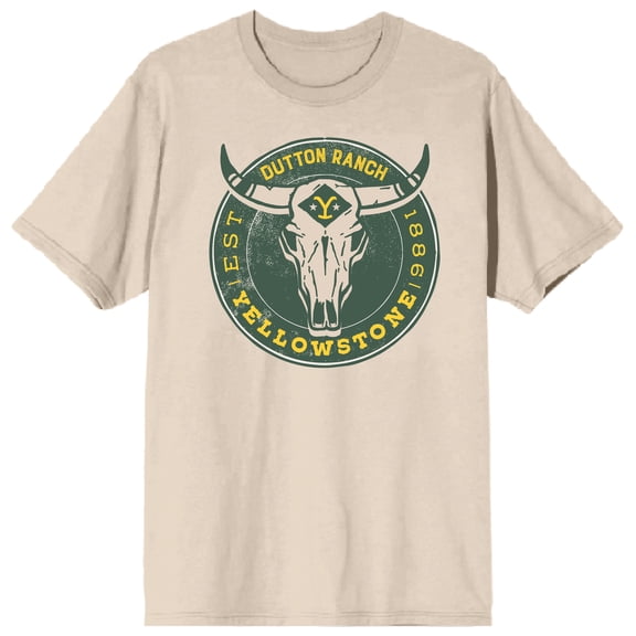 Yellowstone EST 1886 Crew Neck Short Sleeve Women's Natural T-shirt-Small
