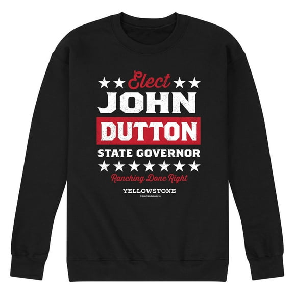 Yellowstone - Elect John Dutton Governor - Men's Crew Neck Fleece Pullover