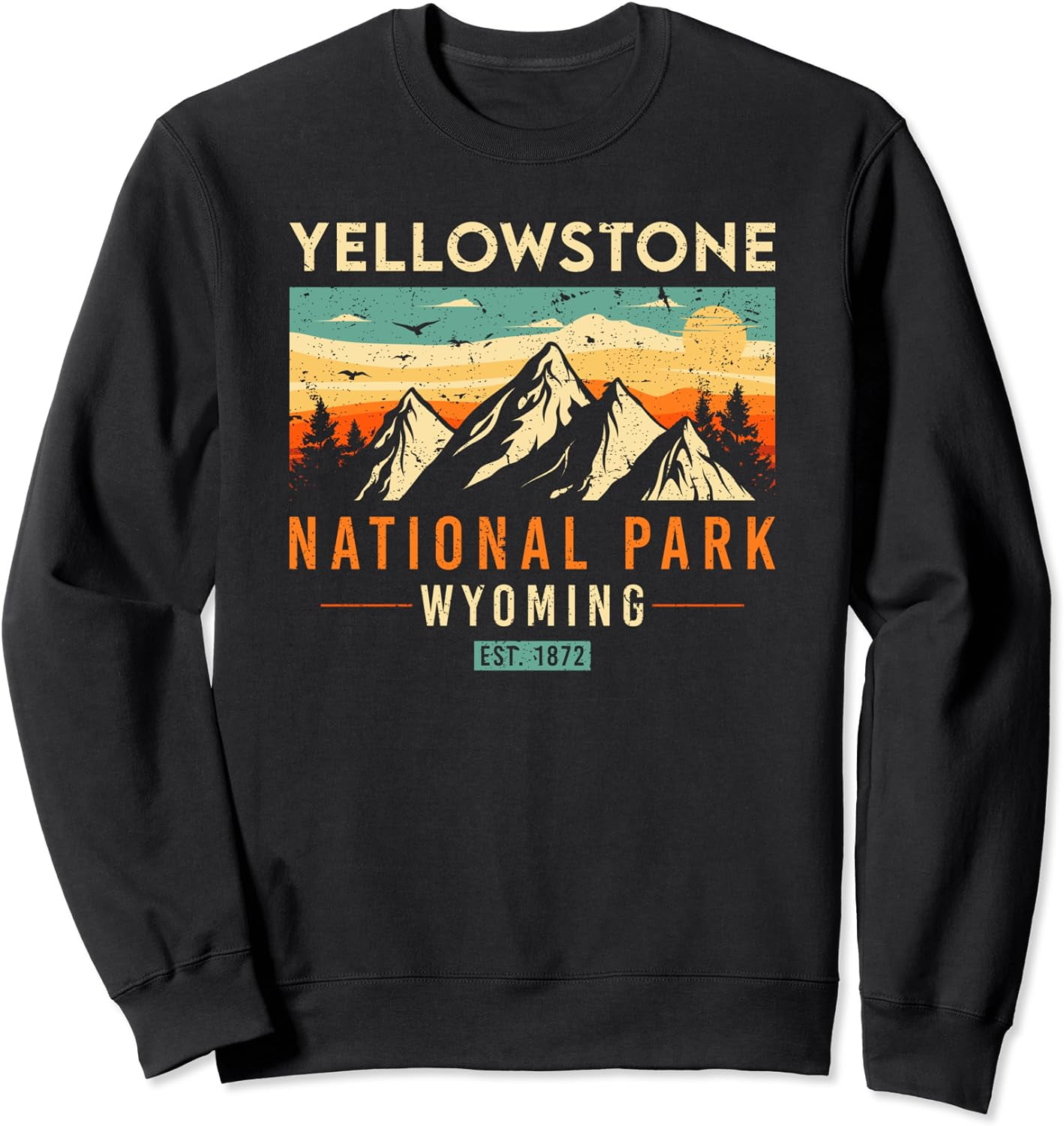 Yellowstone Est 1872 Vintage Retro National Park Sweatshirt - Walmart.com
