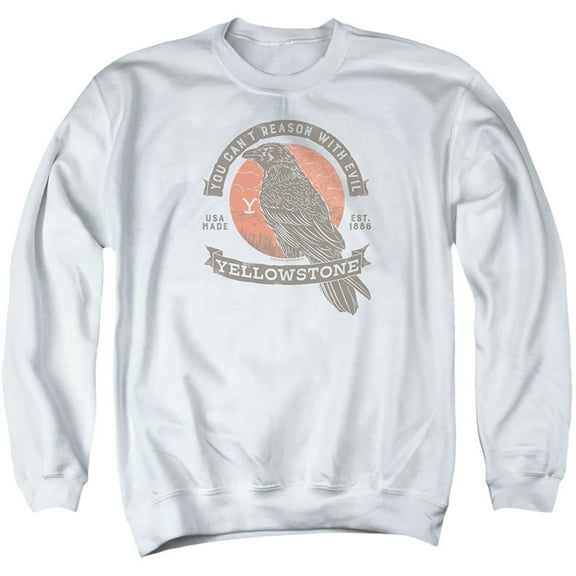 Yellowstone Evil Bird Unisex Adult Crewneck Sweatshirt (Large) White