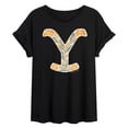 thumbnail image 1 of Yellowstone - Floral Logo - Juniors Oversized Graphic T-Shirt, 1 of 5