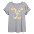 thumbnail image 1 of Yellowstone - Floral Logo - Juniors Oversized Graphic T-Shirt, 1 of 5