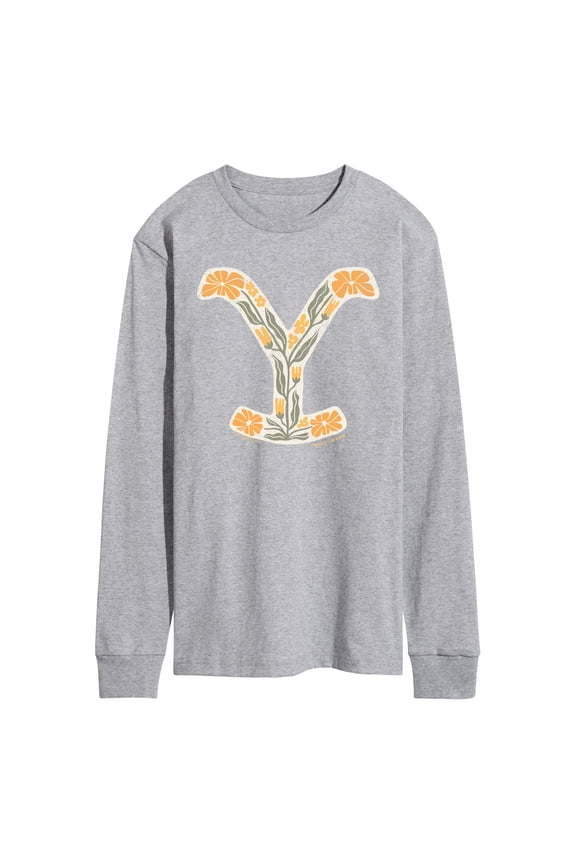 - Floral Logo - Men's Long Sleeve Graphic T-Shirt