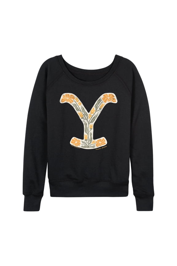 - Floral Logo - Women's French Terry Long Sleeve Pullover