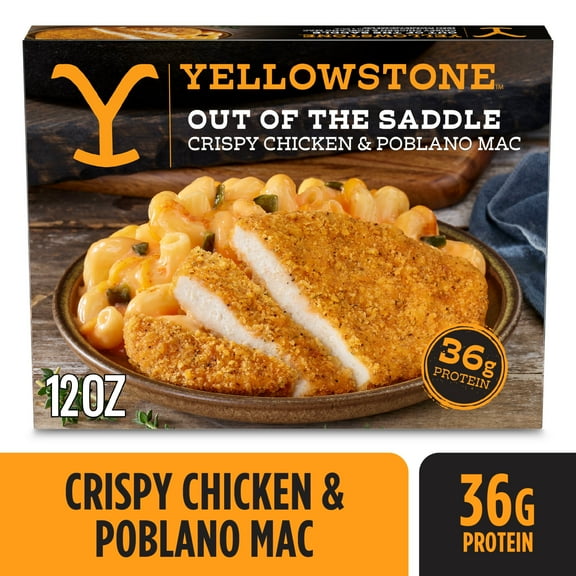 Yellowstone Crispy Chicken and Poblano Mac and Cheese, Protein Frozen Single Meals 12 oz
