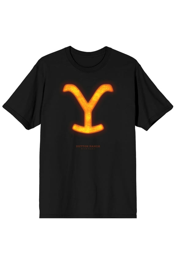 Yellowstone Glowing Brand Mens Black Graphic Tee - S