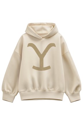 - Gold Logo Oversized Fleece Hoodie Sweatshirt