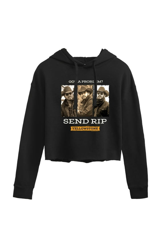 - Got A Problem Send Rip - Juniors Cropped Pullover Hoodie