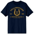 thumbnail image 1 of Yellowstone Horseshoe Logo Adult Navy Crew Neck Short Sleeve T-shirt-3XL, 1 of 4