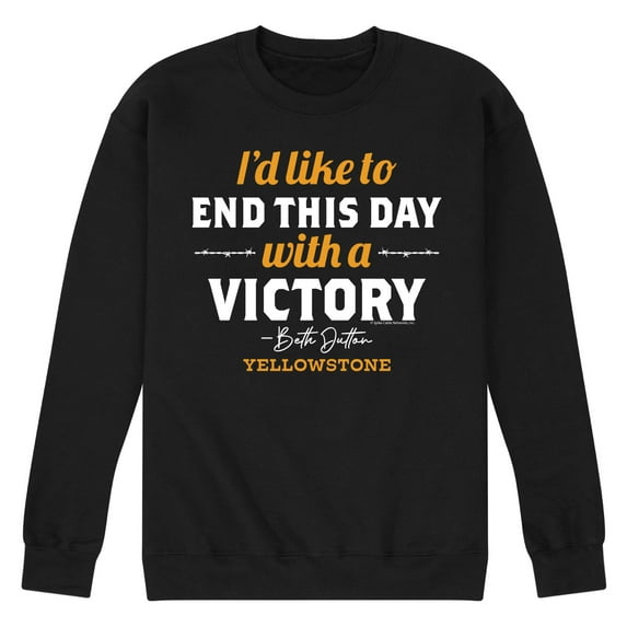 Yellowstone - I'd Like To End This Day With A Victory - Men's Crew Neck Fleece Pullover