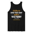 thumbnail image 1 of Yellowstone - I'd Like To End This Day With A Victory - Men's Jersey Tank Top, 1 of 6