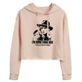 thumbnail image 1 of Yellowstone  - I'm Something Bad - Juniors Cropped Pullover Hoodie, 1 of 6