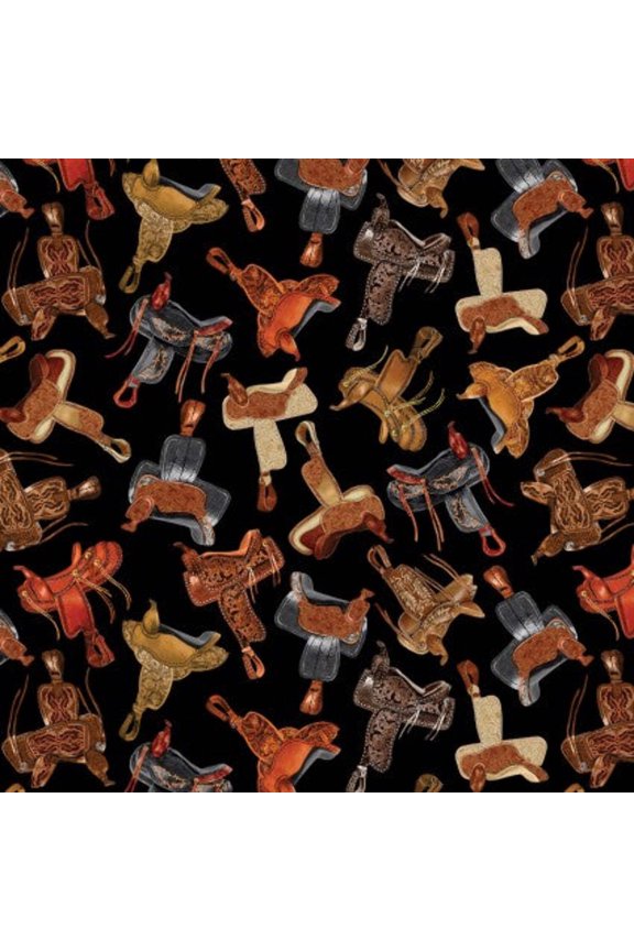 Yellowstone In The Saddle Cotton Fabric