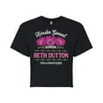 thumbnail image 1 of Yellowstone  - Kinda Sweet Kinda Beth Dutton - Juniors Cropped Cotton Blend T-Shirt, 1 of 6