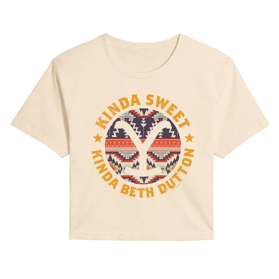 Yellowstone - Kinda Sweet Kinda Beth Dutton - Juniors Cropped Graphic T-Shirt