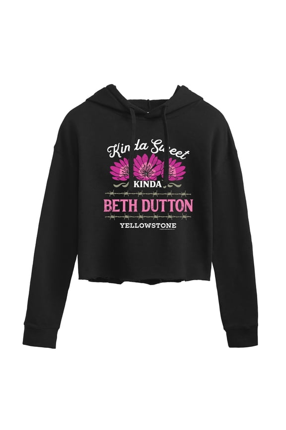 - Kinda Sweet Kinda Beth Dutton - Juniors Cropped Pullover Hoodie
