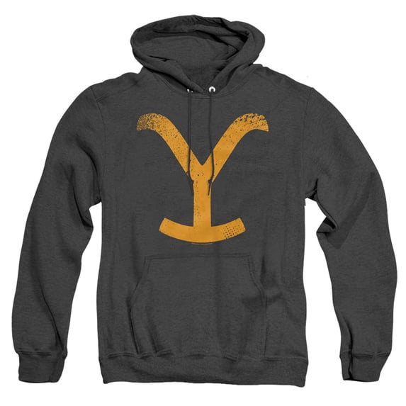 Yellowstone Large Brand Unisex Adult Pull-Over Heather Hoodie,Black, X-Large