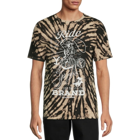 Yellowstone Men's & Big Men's Brown Tie Dye Graphic Tee Shirt, Sizes S-3XL