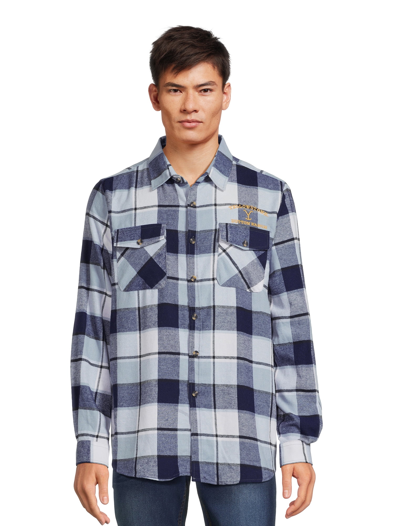 Yellowstone Men's & Big Men's Embroidered Flannel Shirt, Sizes S-3XL ...