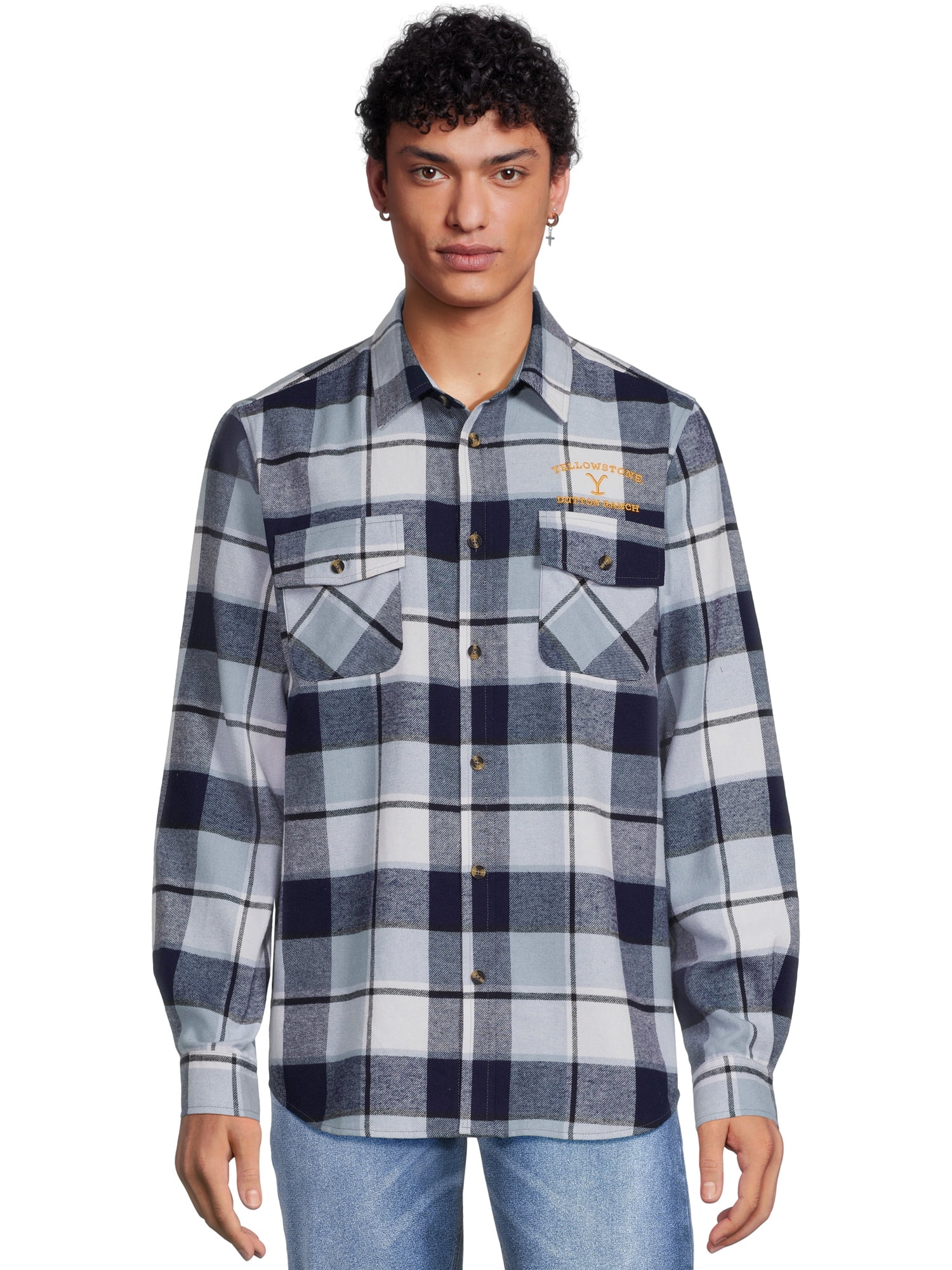Yellowstone Men's & Big Men's Embroidered Flannel Shirt, Sizes S-3XL ...