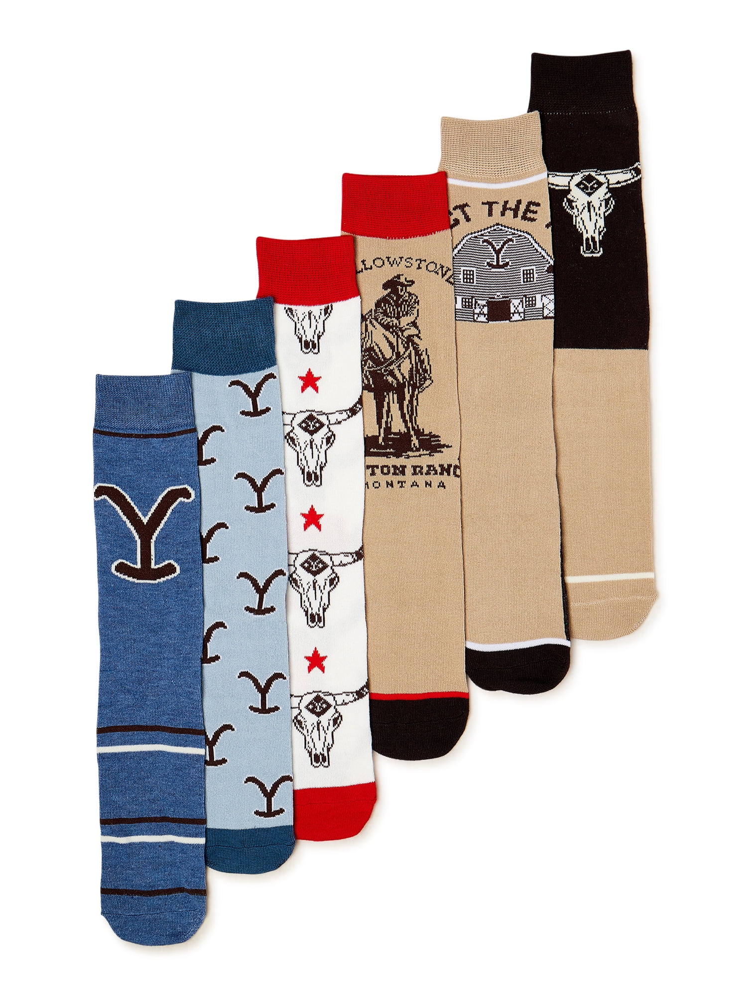 Yellowstone Men's Crew Socks, 6-Pack