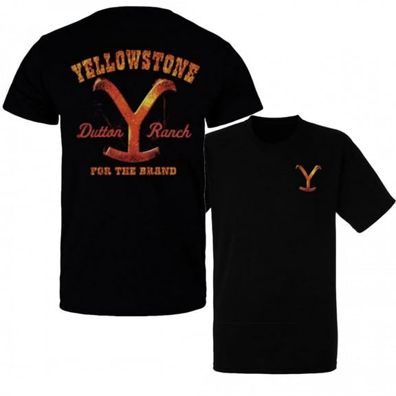 Yellowstone Men's Text Brand T-Shirt Black Small