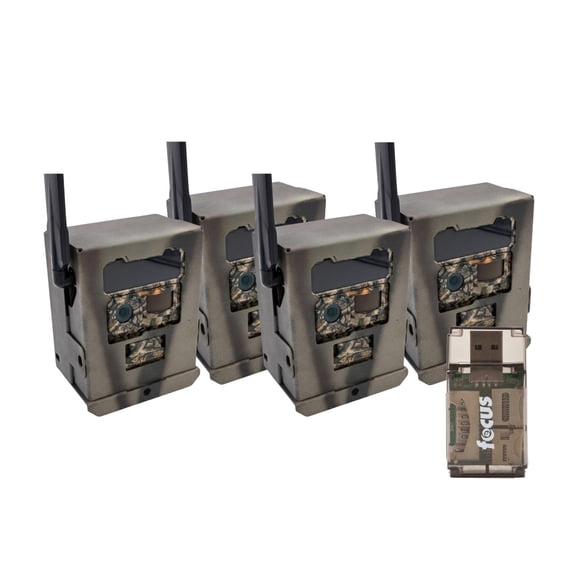 Yellowstone Metal Security Box for Y2 Cellular Trail Camera (4 Pack) Bundle with Card Reader