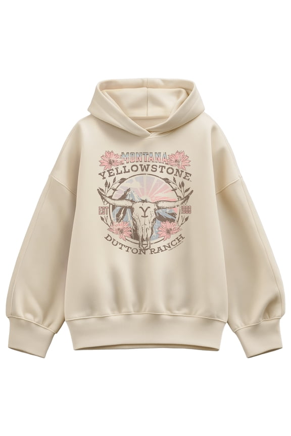 - Montana Skull Dutton Ranch - Women's Oversized Fleece Hoodie Sweatshirt
