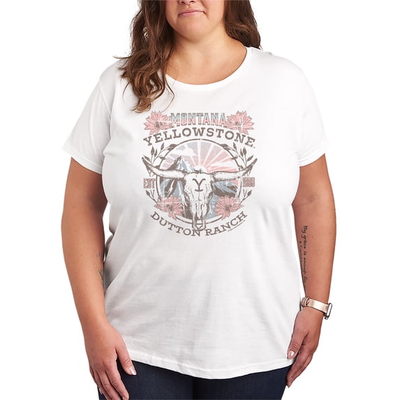Yellowstone - Montana Skull Dutton Ranch - Women's Short Sleeve Graphic T-Shirt