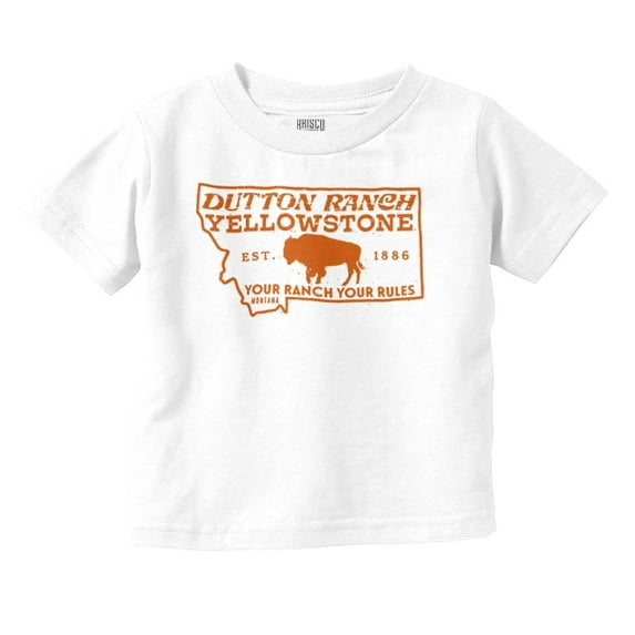 Yellowstone Montana State Ranch Toddler Boy Girl T Shirt Infant Toddler Brisco Brands 6M