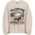 thumbnail image 1 of Yellowstone National Park Bison Crewneck Sweatshirt – Vintage Wildlife Nature Pullover, 1 of 6
