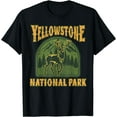 thumbnail image 1 of Yellowstone National Park Camping Hiking Outdoor Camper Mens T-Shirt Black 2X-Large, 1 of 4