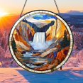 thumbnail image 1 of Yellowstone National Park Glass Suncatcher, Us National Park Suncatcher, Us National Park Gift, Traveler Gift, National Park Ornament, Suncatcher Window Hanging, 7.9 in, 1 of 3