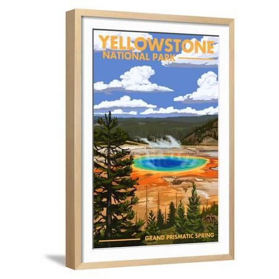 Yellowstone National Park Grand Prismatic Spring, Framed Art Print Wall Art by Lantern Press Sold by Art.Com