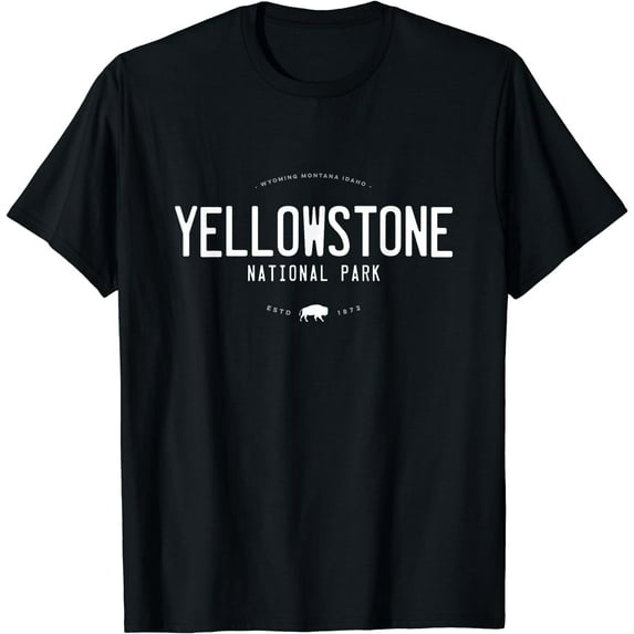Yellowstone National Park Graphic T-Shirt Black Small
