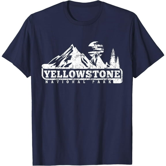 Yellowstone National Park I Love Hiking Wanderlust Unisex T-Shirt for Men Women Kids Toddler,Navy Color,Size L