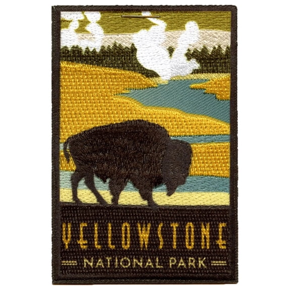 Yellowstone National Park Patch Travel Wyoming Buffalo Sublimated Iron On