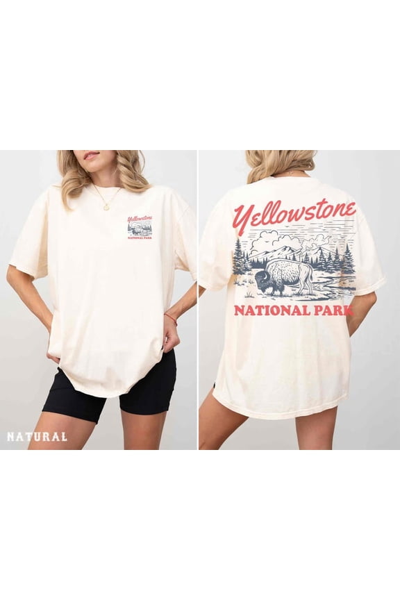 Yellowstone National Park Shirt, Vintage Bison Graphic Tee for Men Women, Retro Nature T-shirt, Park Gift