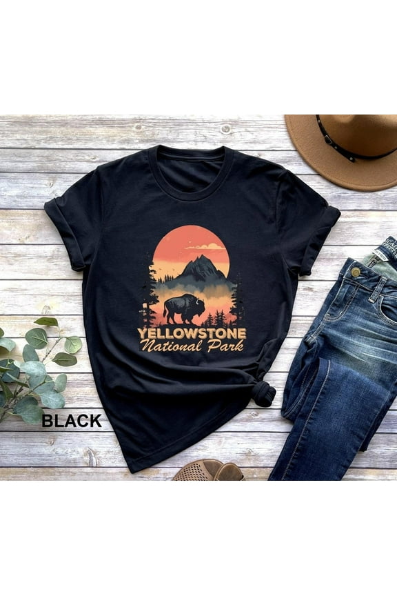 Yellowstone National Park Shirt, Vintage Yellowstone Shirt, Yellowstone Gifts, Retro Yellowstone Shirt, Camping Shirt, Mountain Shirt