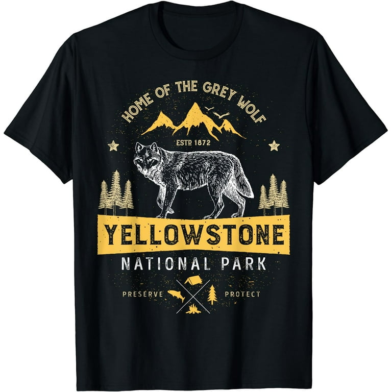 Yellowstone National Park T Shirt Us Wolf Vintage Men Women Yellowstone National Park T Shirt Us Wolf Vintage Men Women