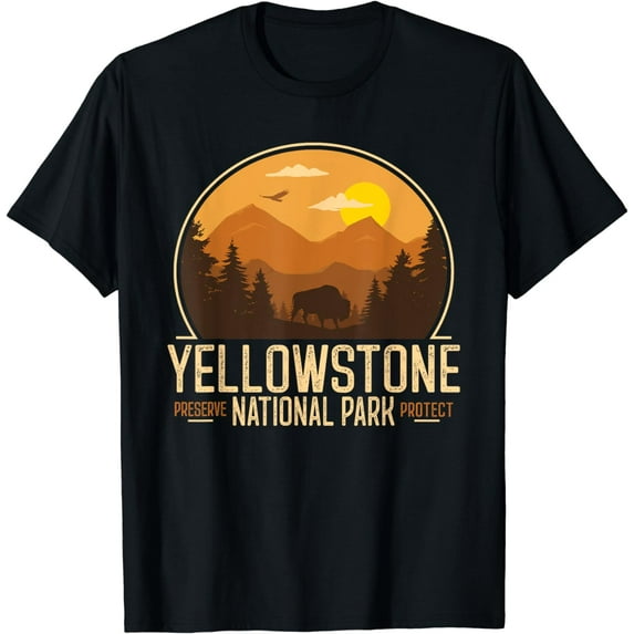 Yellowstone National Park Tee Adventure Retro Vintage Hiking T-Shirt