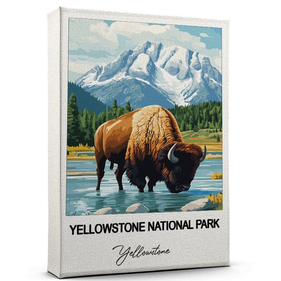 Yellowstone National Park Travel Canvas Wall Art Nature-Inspired Travel Decor with Scenic Views Yellowstone Canvas Wall Print A Captivating Gift for Adventure Seekers