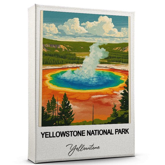 Yellowstone National Park Travel Canvas Wall Art  Nature-Inspired Travel Decor with Scenic Views Yellowstone Canvas Wall Print  A Captivating Gift for Adventure Seekers